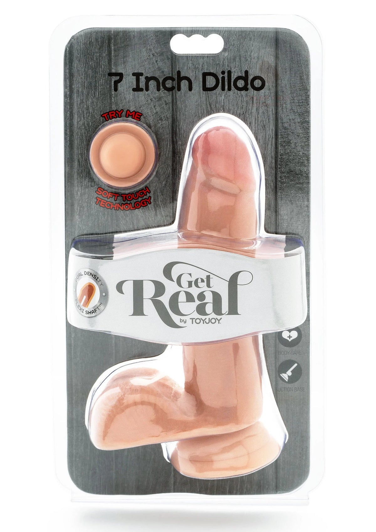Bestel: ToyJoy Get Real Dual Density Dildo 7' Balls - bij Happytoys: de erotische sex webshop | liever Happy dan Easy ⭐⭐⭐⭐⭐