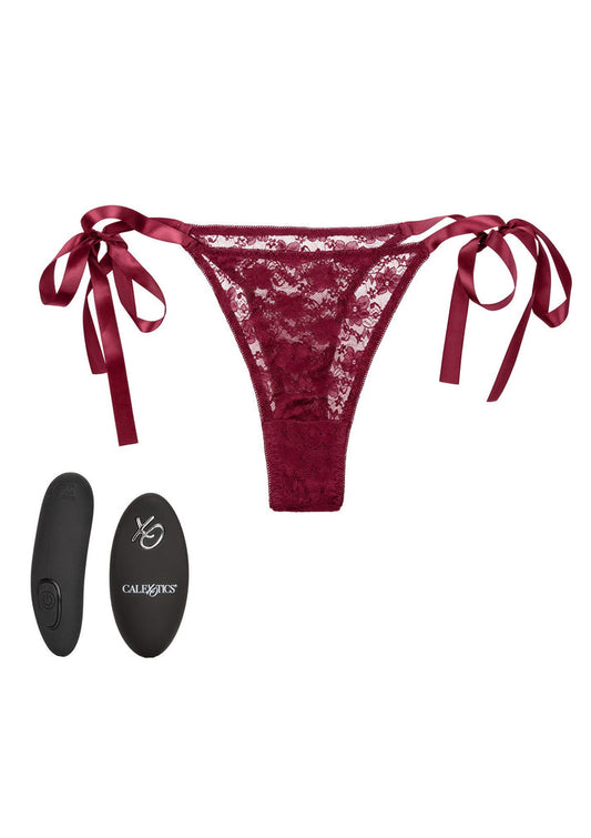 Bestel: Remote Control Lace Thong Set by CalExotics Remote Controlled Vibes - bij Happytoys: de erotische sex webshop | liever Happy dan Easy โญโญโญโญโญ - Rood - 12051 - RED