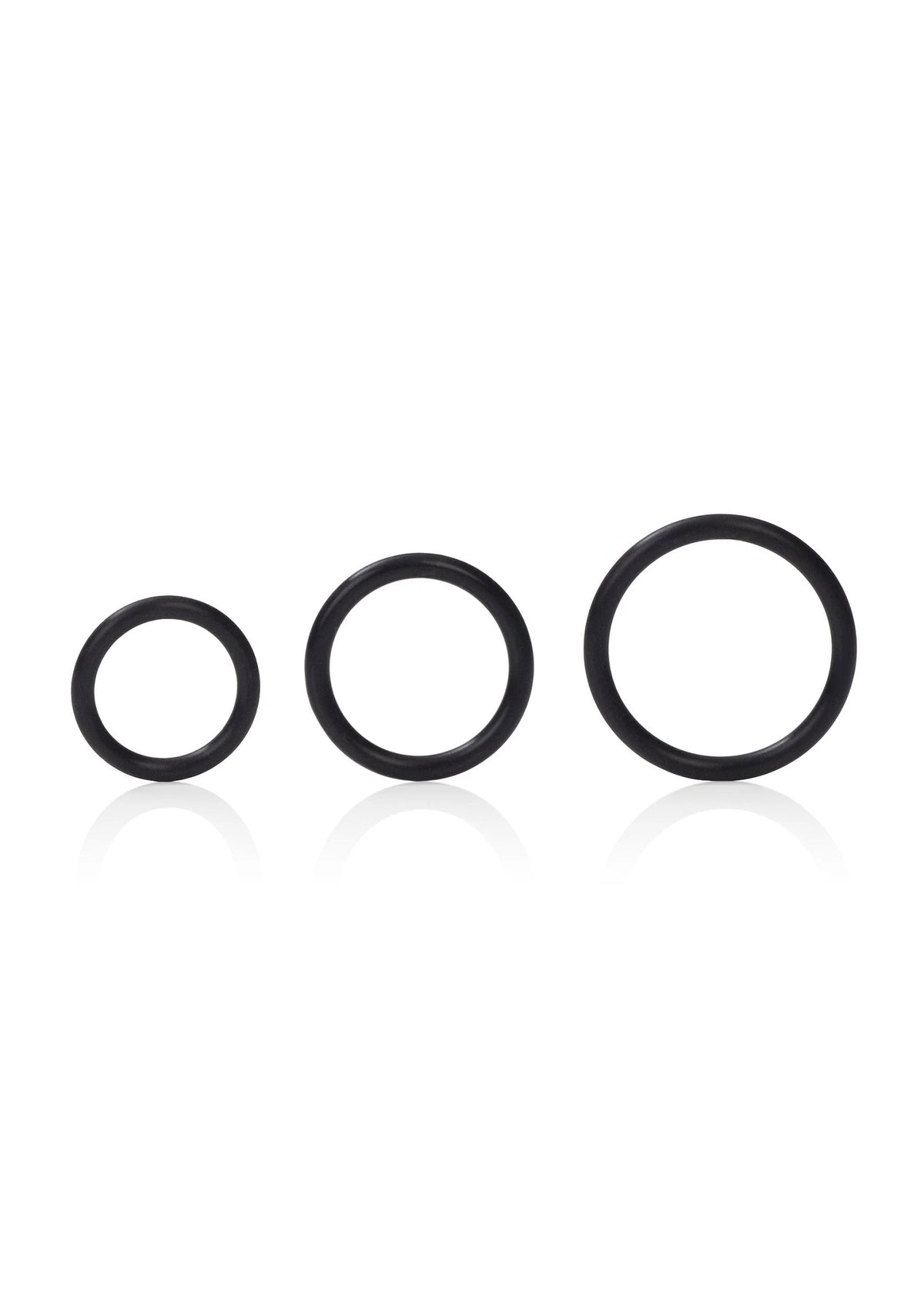 Bestel: Silicone Support cockrings by CalExotics Rings - bij Happytoys: de erotische sex webshop | liever Happy dan Easy ⭐⭐⭐⭐⭐ - Zwart - 12745 - BLACK