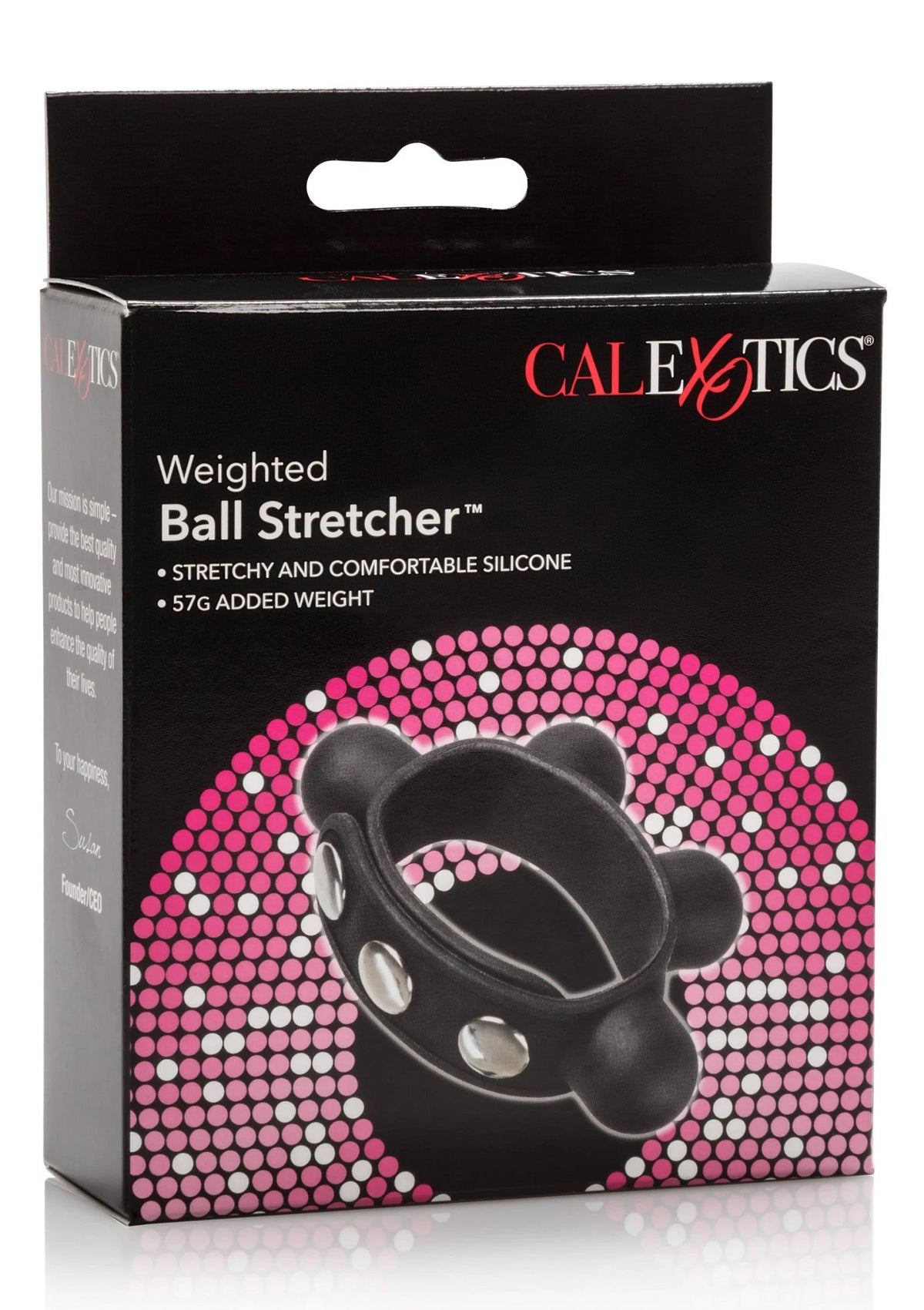 Bestel: Silicone Weighted Ball Stretcher by CalExotics - bij Happytoys: de erotische sex webshop | liever Happy dan Easy ⭐⭐⭐⭐⭐