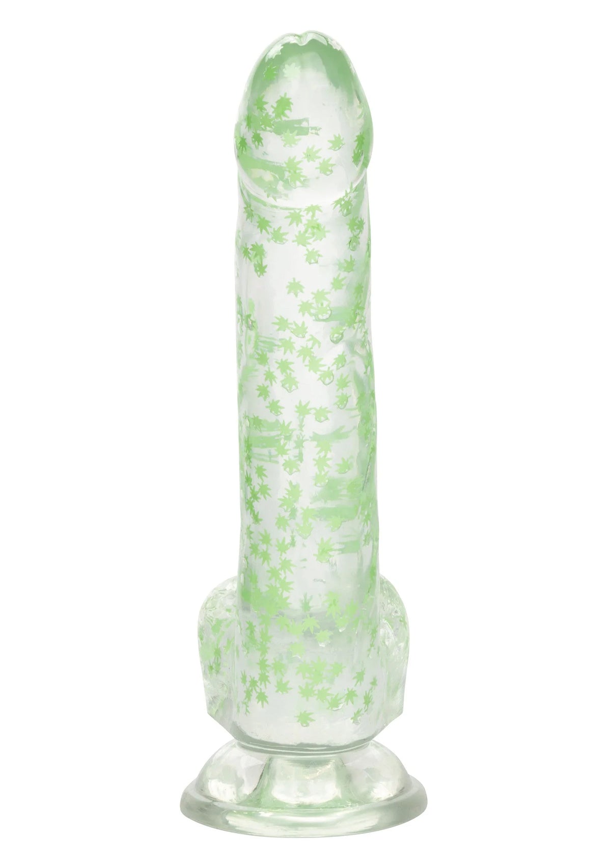 Bestel: Naughty Bits I Leaf Dick Glow - In - The - Dark Weed Leaf Dildo by CalExotics - bij Happytoys: de erotische sex webshop | liever Happy dan Easy ⭐⭐⭐⭐⭐