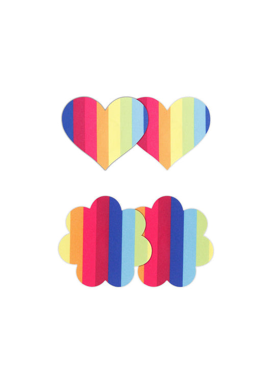 Bestel: Pasties Heart & Flower 2 Pair by NS Novelties Pretty Pasties - bij Happytoys: de erotische sex webshop | liever Happy dan Easy ⭐⭐⭐⭐⭐ - Default Title - 19165 - RAINBOW