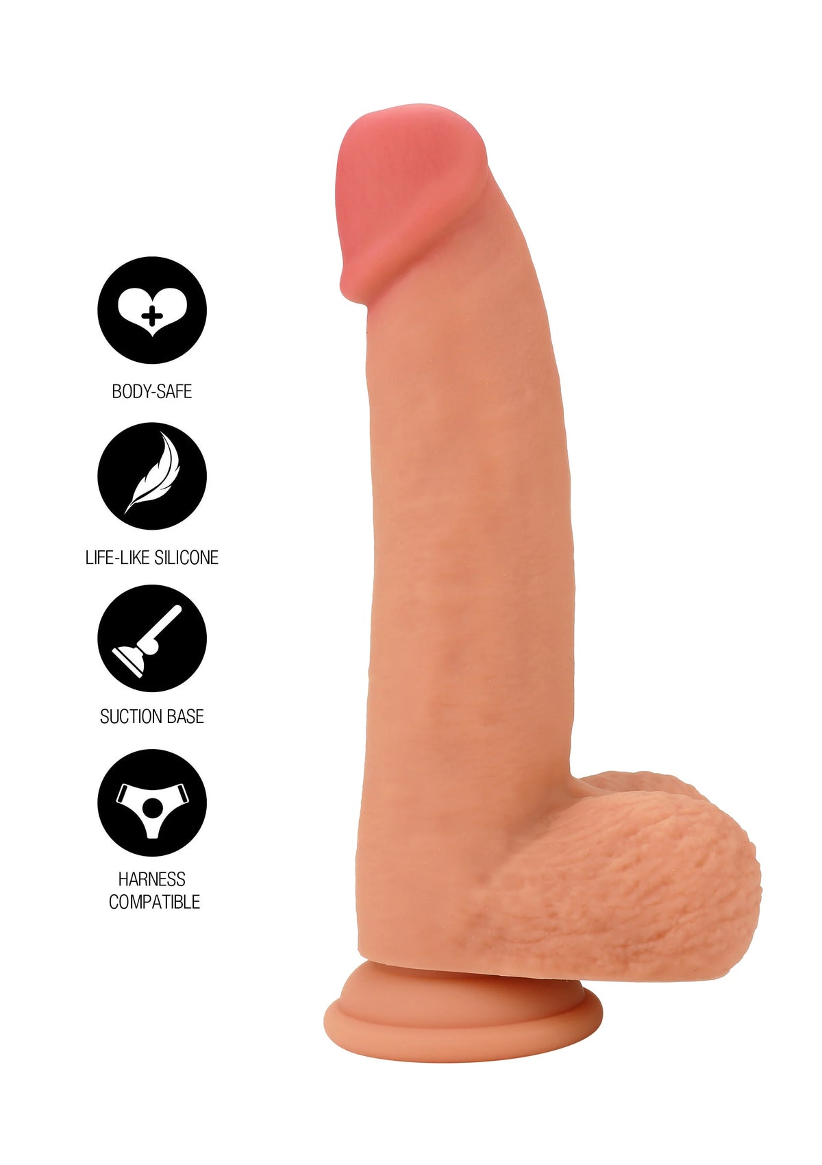 Bestel: Realistic Dildo Liquid Silicone 18 cm by Hidden Desire - bij Happytoys: de erotische sex webshop | liever Happy dan Easy ⭐⭐⭐⭐⭐