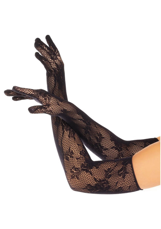 Bestel: Opera Length Floral Net Gloves - bij Happytoys: de erotische sex webshop | liever Happy dan Easy ⭐⭐⭐⭐⭐