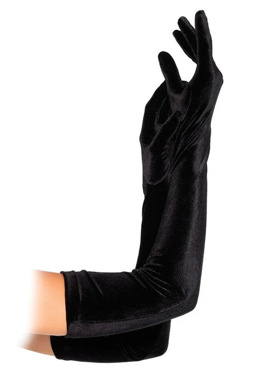 Bestel: Velvet Opera Length Gloves by Leg Avenue - bij Happytoys: de erotische sex webshop | liever Happy dan Easy ⭐⭐⭐⭐⭐ - Default Title - 88004 - BLACK - O/S