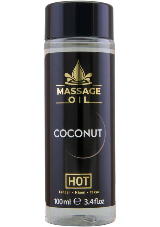 Bestel: Massage Oil 100 ml by Hot - bij Happytoys: de erotische sex webshop | liever Happy dan Easy ⭐⭐⭐⭐⭐ - Coconut - 90232 - COCONUT - 100