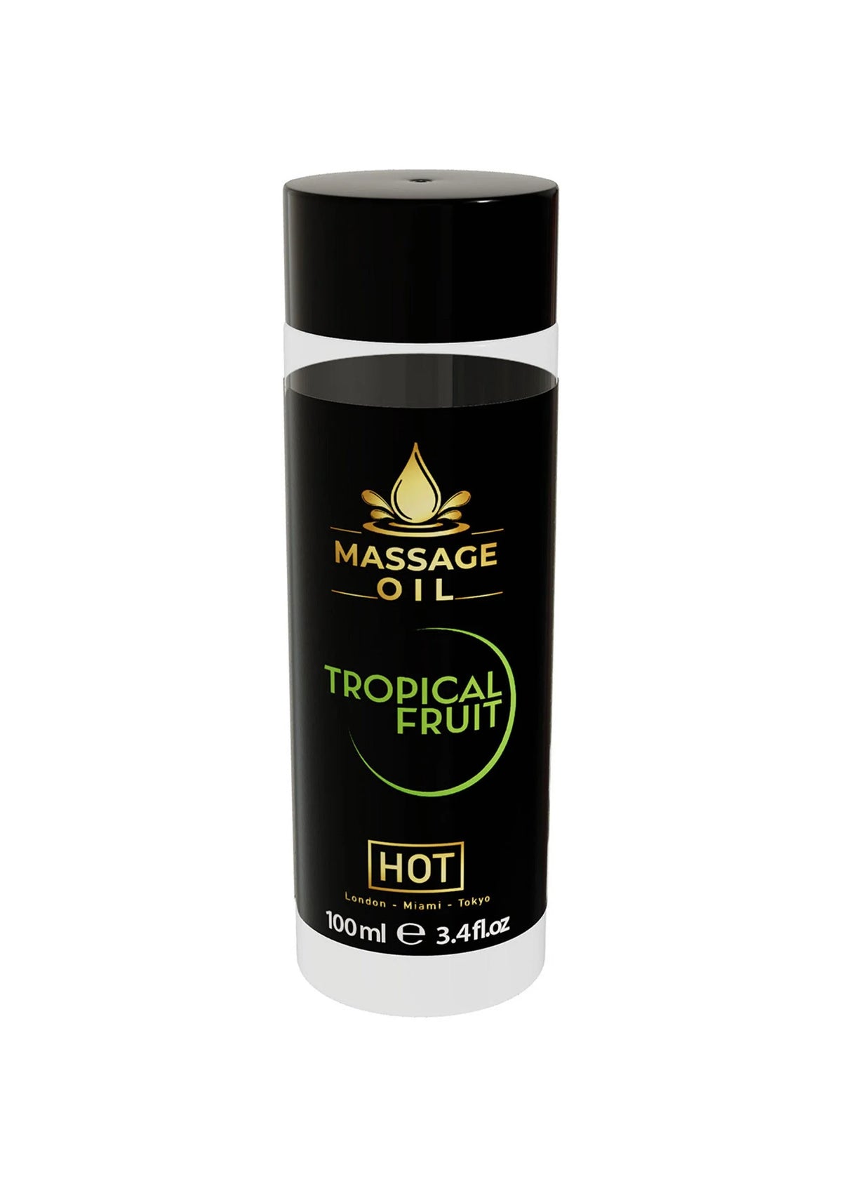Bestel: Massage Oil 100 ml by Hot - bij Happytoys: de erotische sex webshop | liever Happy dan Easy ⭐⭐⭐⭐⭐ - Tropical - 90232 - TROPICAL - 100