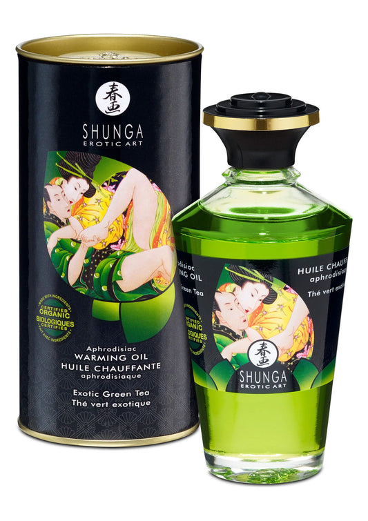 Bestel: Warming Oil - Exotic Green Tea - 100 ml by Shunga - bij Happytoys: de erotische sex webshop | liever Happy dan Easy ⭐⭐⭐⭐⭐ - Default Title - 94511 - GREENTEA - 100