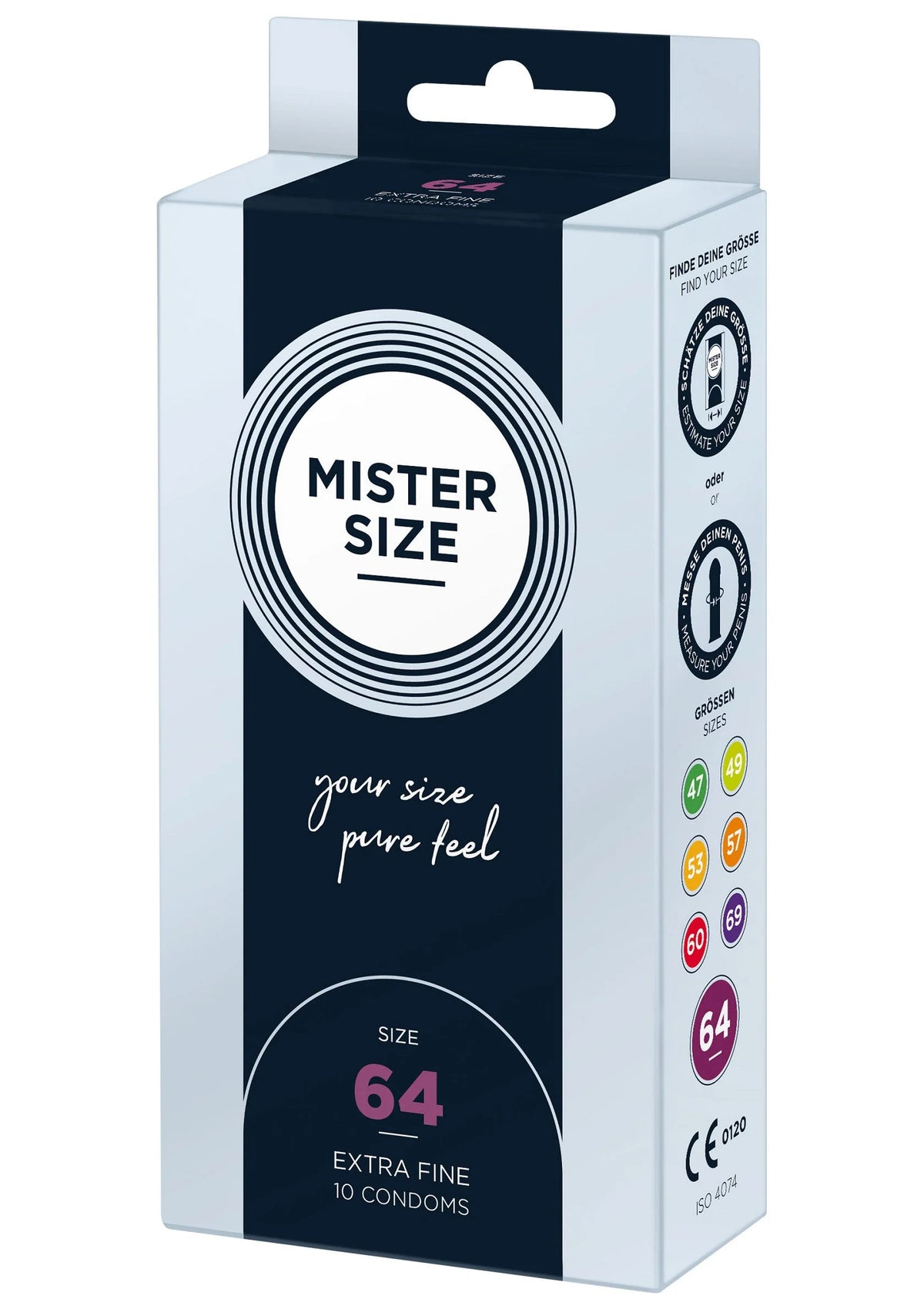 Bestel: 64mm Condoms 10pcs by Mister Size - bij Happytoys: de erotische sex webshop | liever Happy dan Easy ⭐⭐⭐⭐⭐