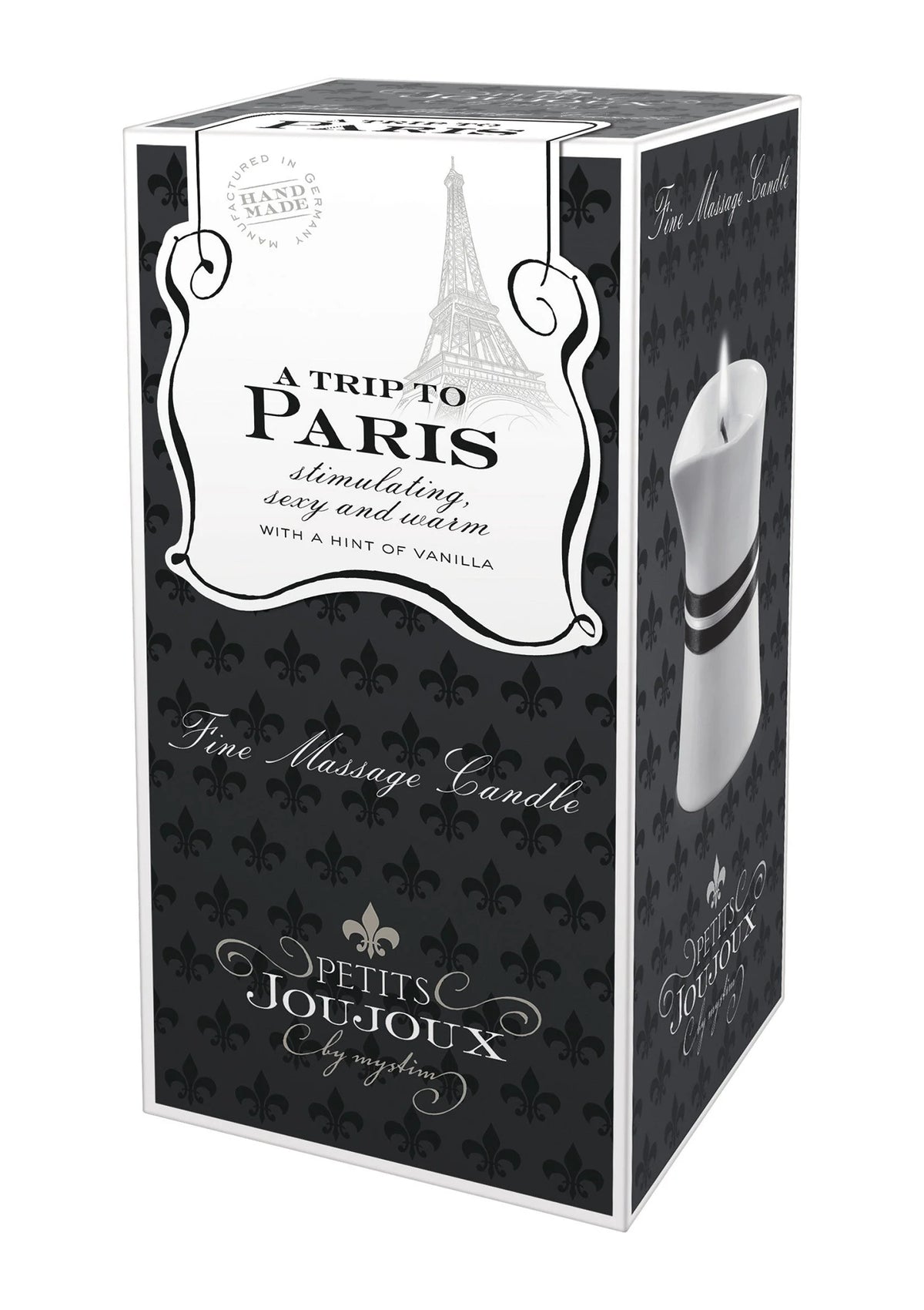 Bestel: Massage Candle Paris 120gr by Petit JouJoux - bij Happytoys: de erotische sex webshop | liever Happy dan Easy ⭐⭐⭐⭐⭐