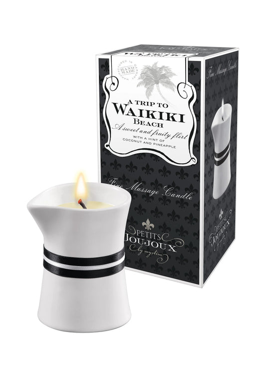 Bestel: Massage Candle Waikiki 120 gr by Petit Joujoux - bij Happytoys: de erotische sex webshop | liever Happy dan Easy ⭐⭐⭐⭐⭐ - Default Title - 97303 - TROPICAL - 120