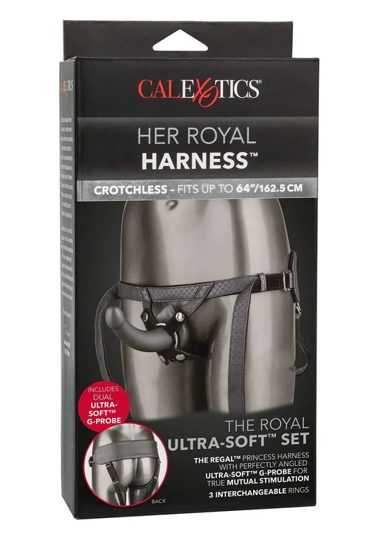 ♂ ♀ CalExotics Her Royal Harness The Royal Ultra-Soft Pegging strap on Set - Happytoys Sexshop: online sex shop for Feeling Happy & Easy 😊 - Discreet geleverd