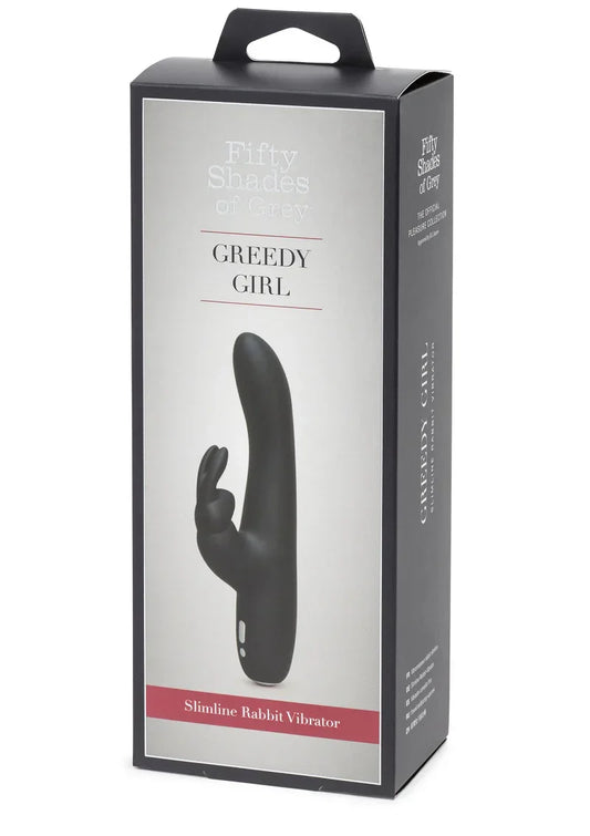 FiftyShadesofGreyGreedyGirlRechargeableSlimlineRabbitVibrator2 @ Happytoys Sexshop: online sex shop for Feeling Happy & Easy π the erotic store owned by a woman
