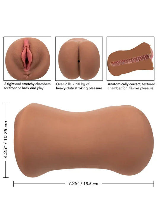 Stroke It Dual Entry Pussy Ass Brown by CalExotics - Happytoys Sexshop: online sex shop for Feeling Happy & Easy π - Discreet geleverd