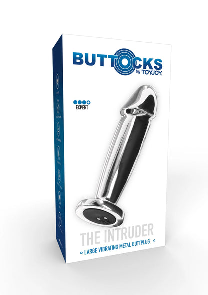 Bestel: Buttocks The Intruder Vibrating Plug Metal Buttplug by ToyJoy - bij Happytoys: de erotische sex webshop | liever Happy dan Easy ⭐⭐⭐⭐⭐