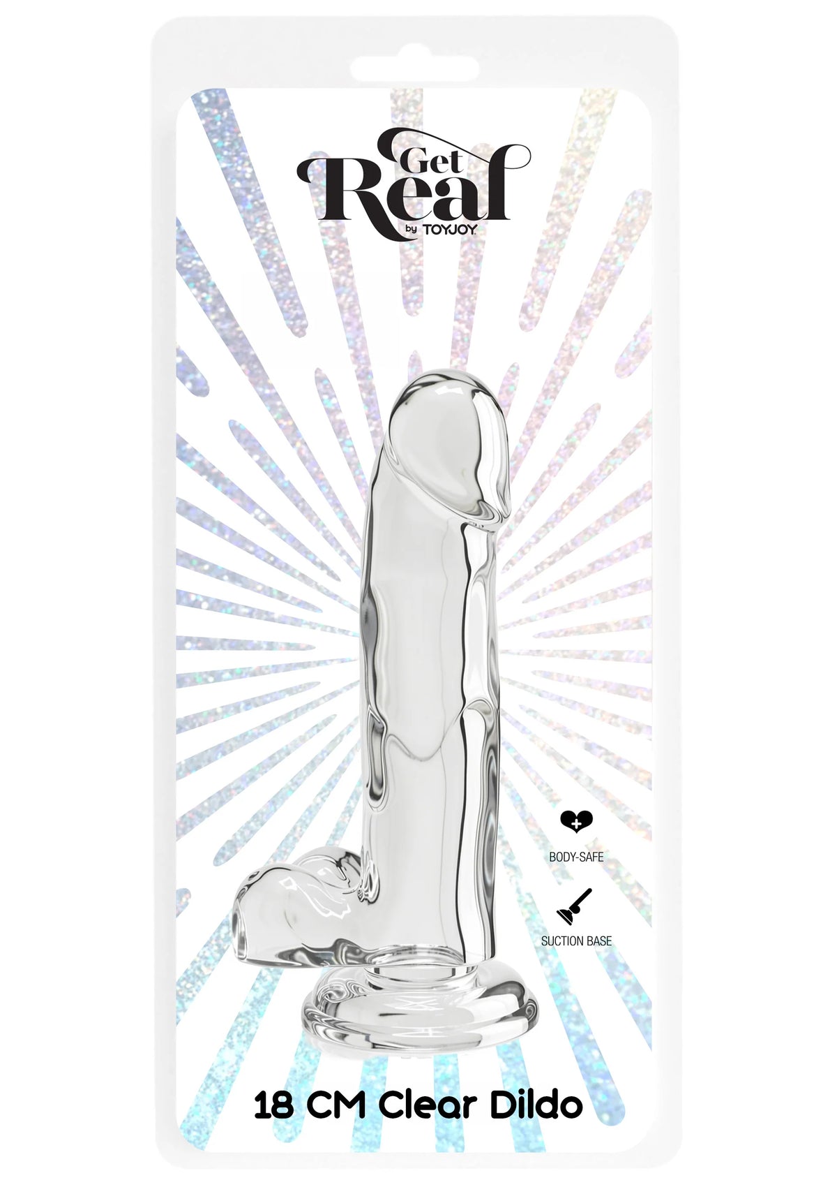 Bestel: Get Real Clear Dildo with Balls 7' by ToyJoy - bij Happytoys: de erotische sex webshop | liever Happy dan Easy ⭐⭐⭐⭐⭐