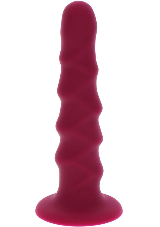 Bestel: Harness Dong Ribbed Silicone 16 cm - bij Happytoys: de erotische sex webshop | liever Happy dan Easy ⭐⭐⭐⭐⭐ - Default Title - 10145 - RED