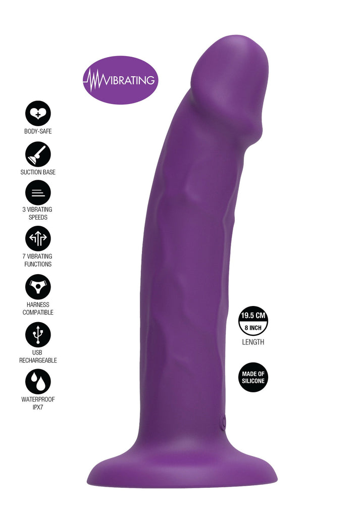 Bestel: Harness Dong Vibrating Silicone 19.5 cm by ToyJoy Get Real - bij Happytoys: de erotische sex webshop | liever Happy dan Easy ⭐⭐⭐⭐⭐