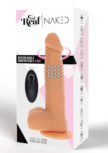 Bestel: Naked Beaded Dildo Silicone 21 cm by ToyJoy - bij Happytoys: de erotische sex webshop | liever Happy dan Easy ⭐⭐⭐⭐⭐