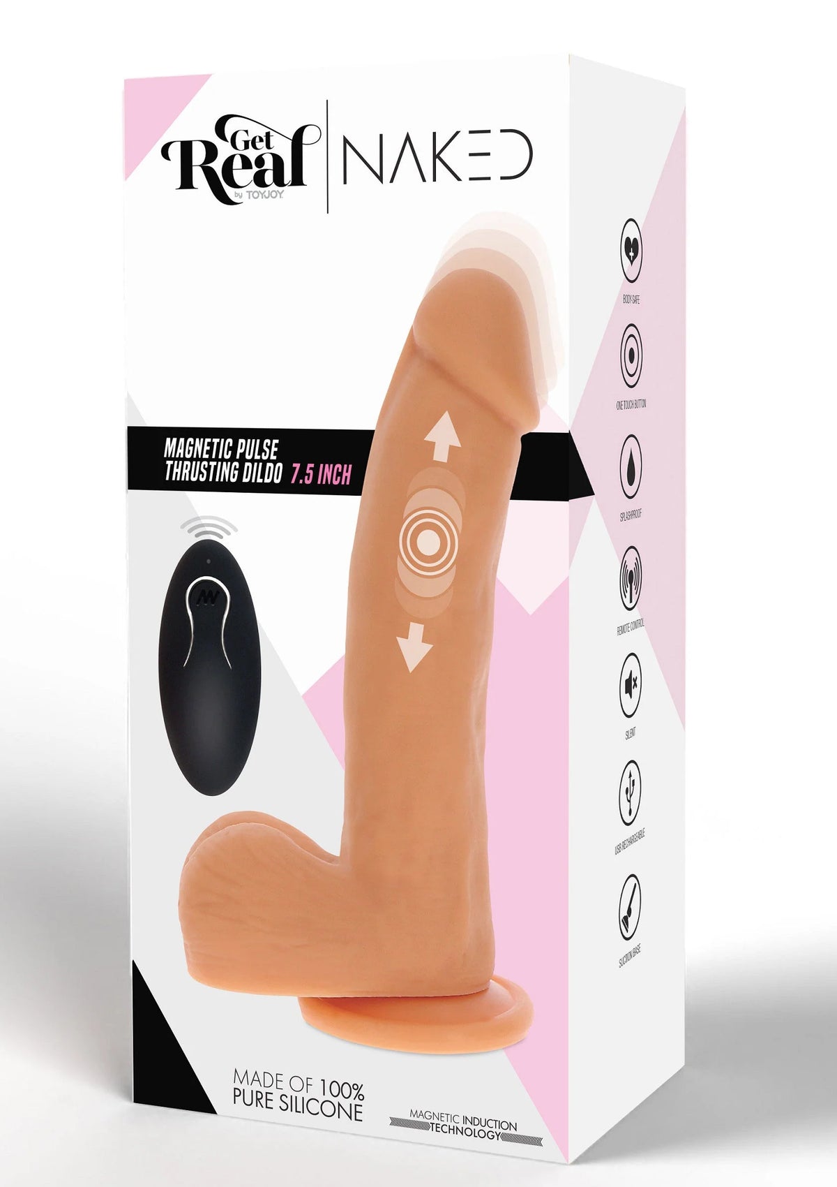Bestel: Naked Thrusting Dildo Silicone 19.5 cm by ToyJoy - bij Happytoys: de erotische sex webshop | liever Happy dan Easy ⭐⭐⭐⭐⭐