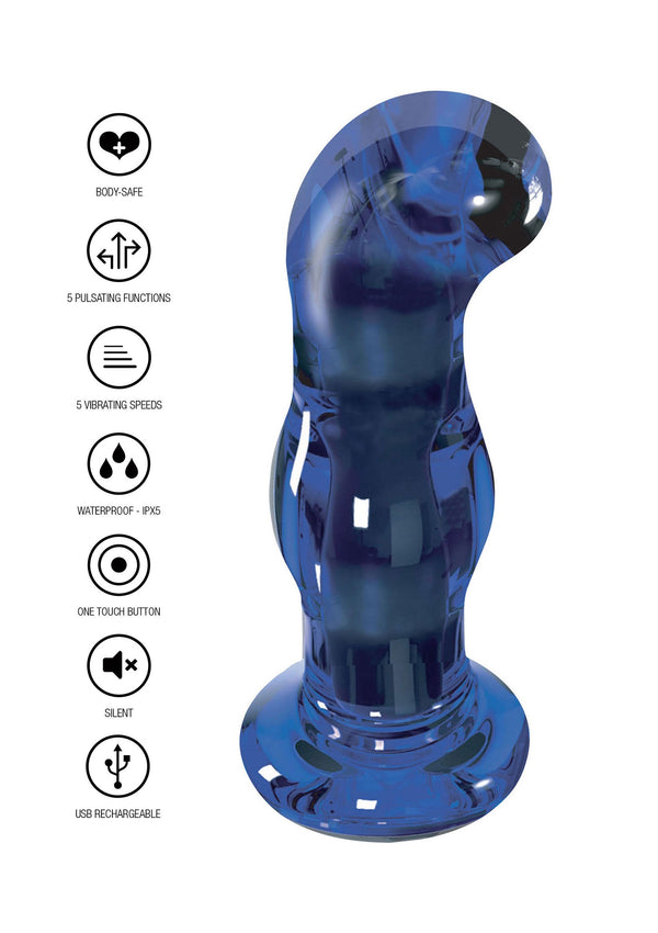 Gleaming Vibrating Glass Plug by ToyJoy Buttocks