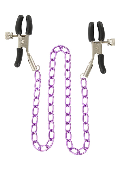 Bestel: Basics Stimulating Nipple Chain by ToyJoy - bij Happytoys: de erotische sex webshop | liever Happy dan Easy ⭐⭐⭐⭐⭐ - Default Title - 10320 - PURPLE