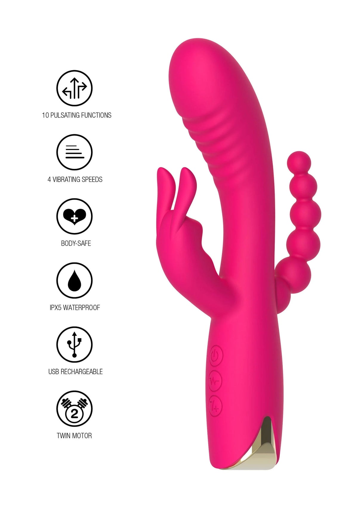 Bestel: Designer Edition Aphrodite Triple Vibrator by ToyJoy - vibrators bij Happytoys: de erotische sex webshop | liever Happy dan Easy ⭐⭐⭐⭐⭐