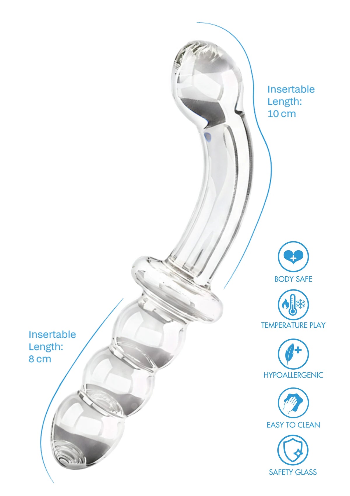 Bestel: Dual - Ended Anal & G - spot Dildo byToyJoy Glass Worxx - vibrators bij Happytoys: de erotische sex webshop | liever Happy dan Easy ⭐⭐⭐⭐⭐