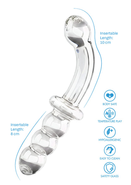 Bestel: Dual - Ended Anal & G - spot Dildo byToyJoy Glass Worxx - vibrators bij Happytoys: de erotische sex webshop | liever Happy dan Easy ⭐⭐⭐⭐⭐