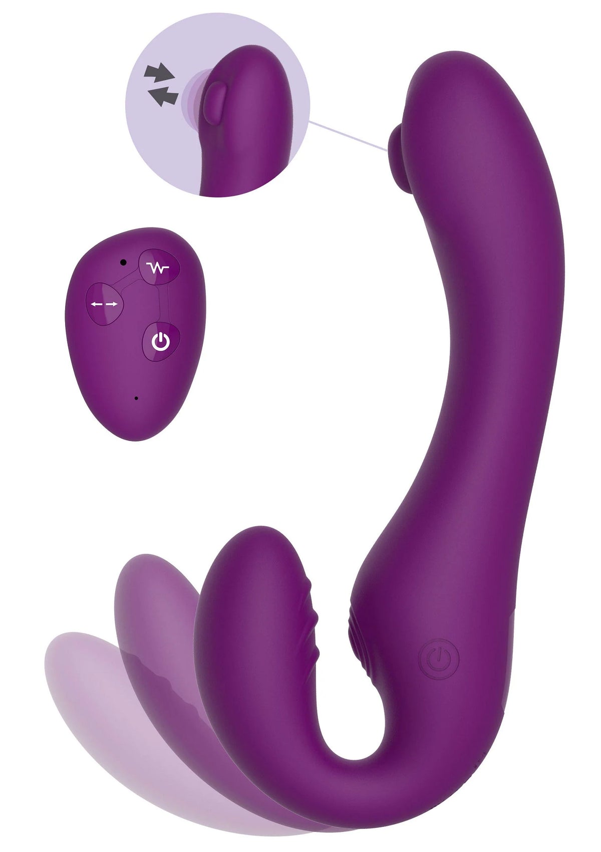 Bestel: Strapless Strap - On Pulse Vibrator by Xocoon - bij Happytoys: de erotische sex webshop | liever Happy dan Easy ⭐⭐⭐⭐⭐ - Default Title - 11109 - PURPLE