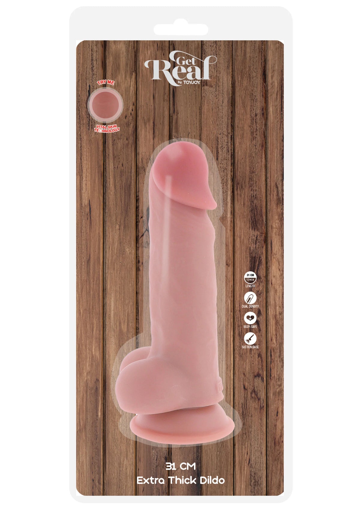 Bestel: Deluxe Dual Density Thick Dildo TPE 31 cm by ToyJoy - bij Happytoys: de erotische sex webshop | liever Happy dan Easy ⭐⭐⭐⭐⭐