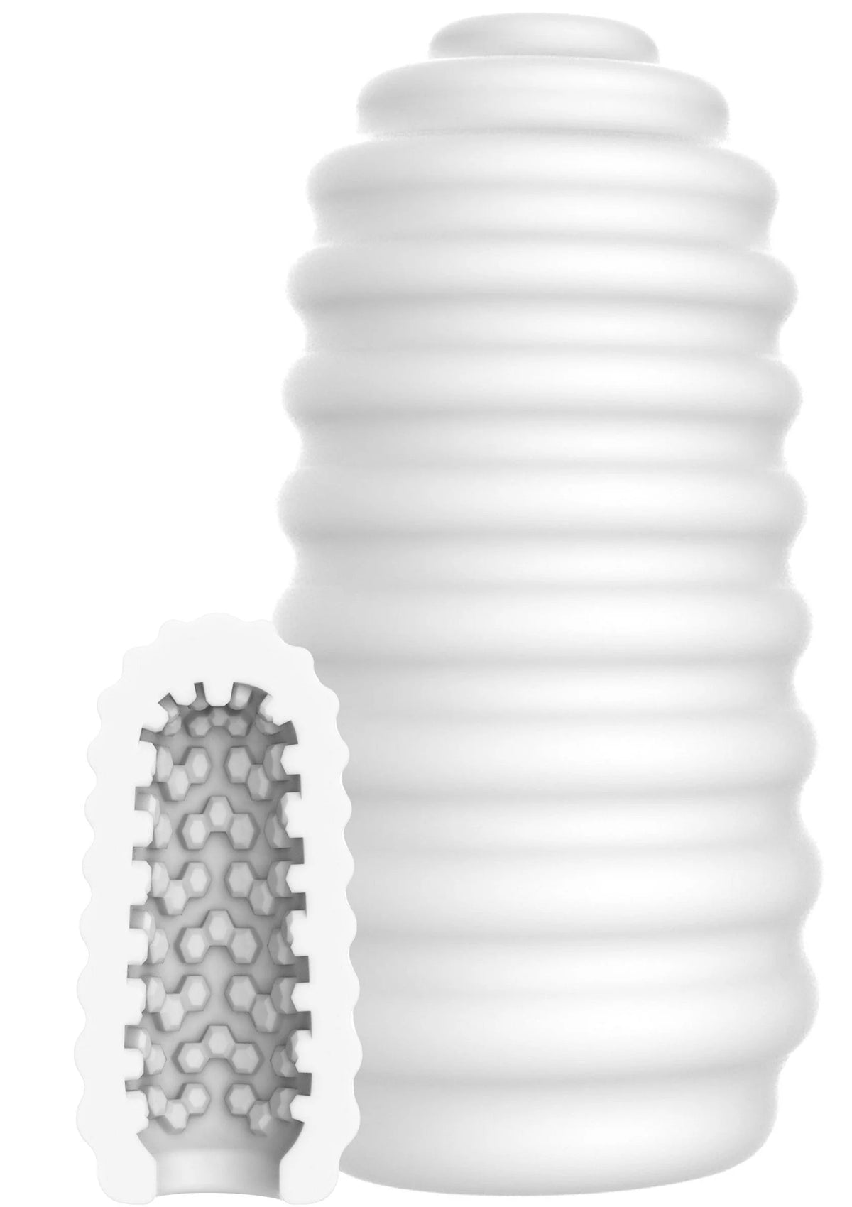 Bestel: Medium Masturbator Ribs by ToyJoy - bij Happytoys: de erotische sex webshop | liever Happy dan Easy ⭐⭐⭐⭐⭐ - Default Title - 11306 - WHITE
