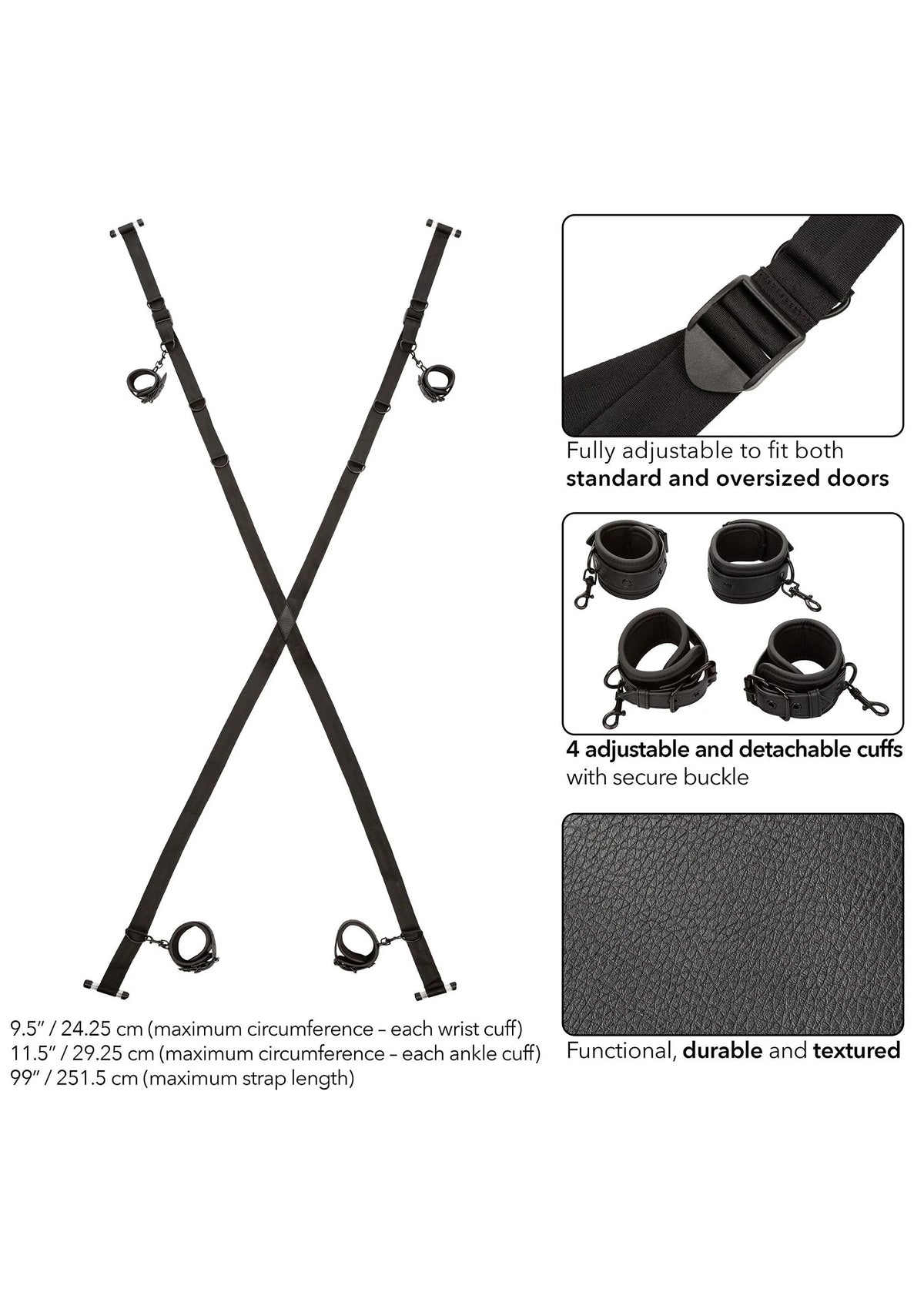 Bestel: Nocturnal Over The Door Cross by CalExotics - bij Happytoys: de erotische sex webshop | liever Happy dan Easy ⭐⭐⭐⭐⭐