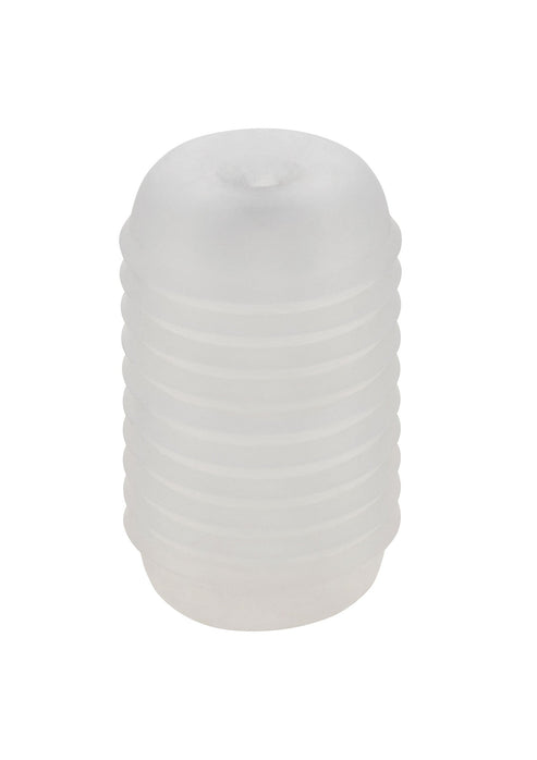 Bestel: Pop Sock Ribbed stroker by CalExotics Pop Socks - bij Happytoys: de erotische sex webshop | liever Happy dan Easy ⭐⭐⭐⭐⭐ - Transparant - 11957 - CLEAR