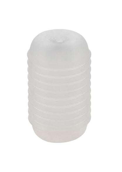 Bestel: Pop Sock Ribbed stroker by CalExotics Pop Socks - bij Happytoys: de erotische sex webshop | liever Happy dan Easy ⭐⭐⭐⭐⭐ - Transparant - 11957 - CLEAR