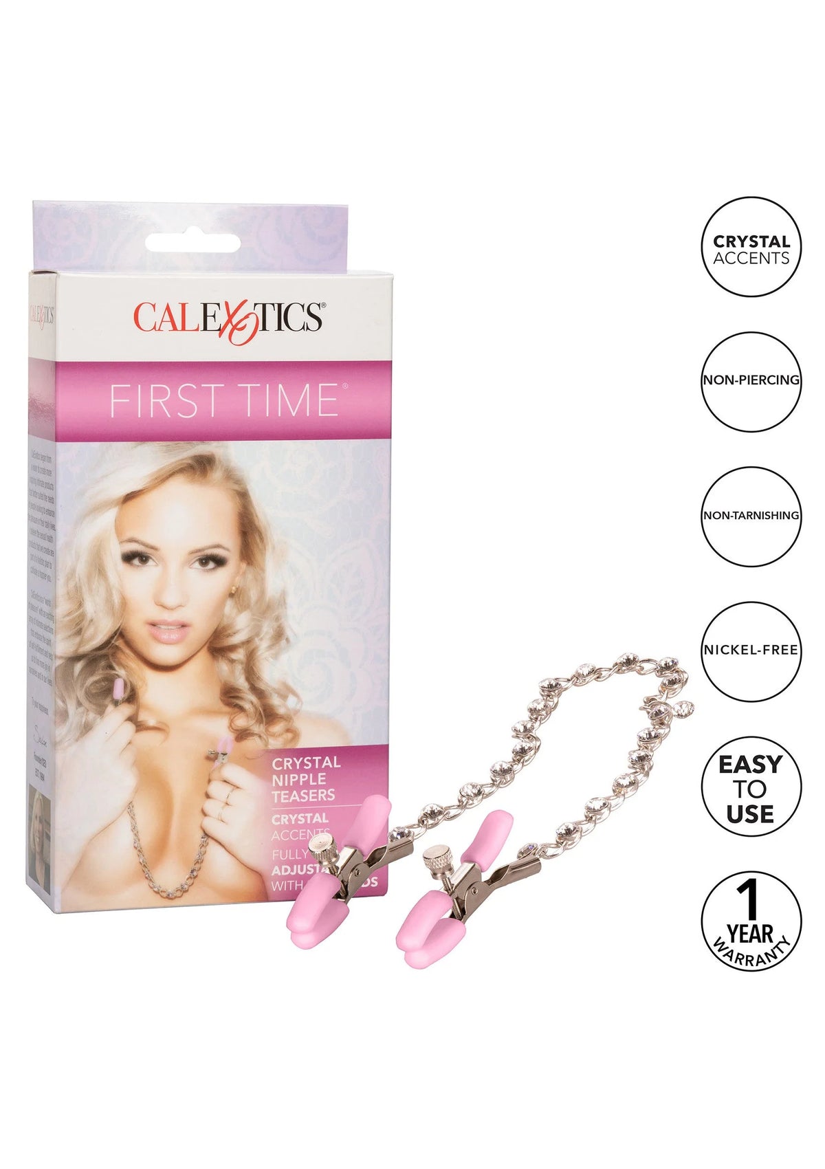 Bestel: First Time Crystal Nipple Teasers by CalExotics - bij Happytoys: de erotische sex webshop | liever Happy dan Easy ⭐⭐⭐⭐⭐