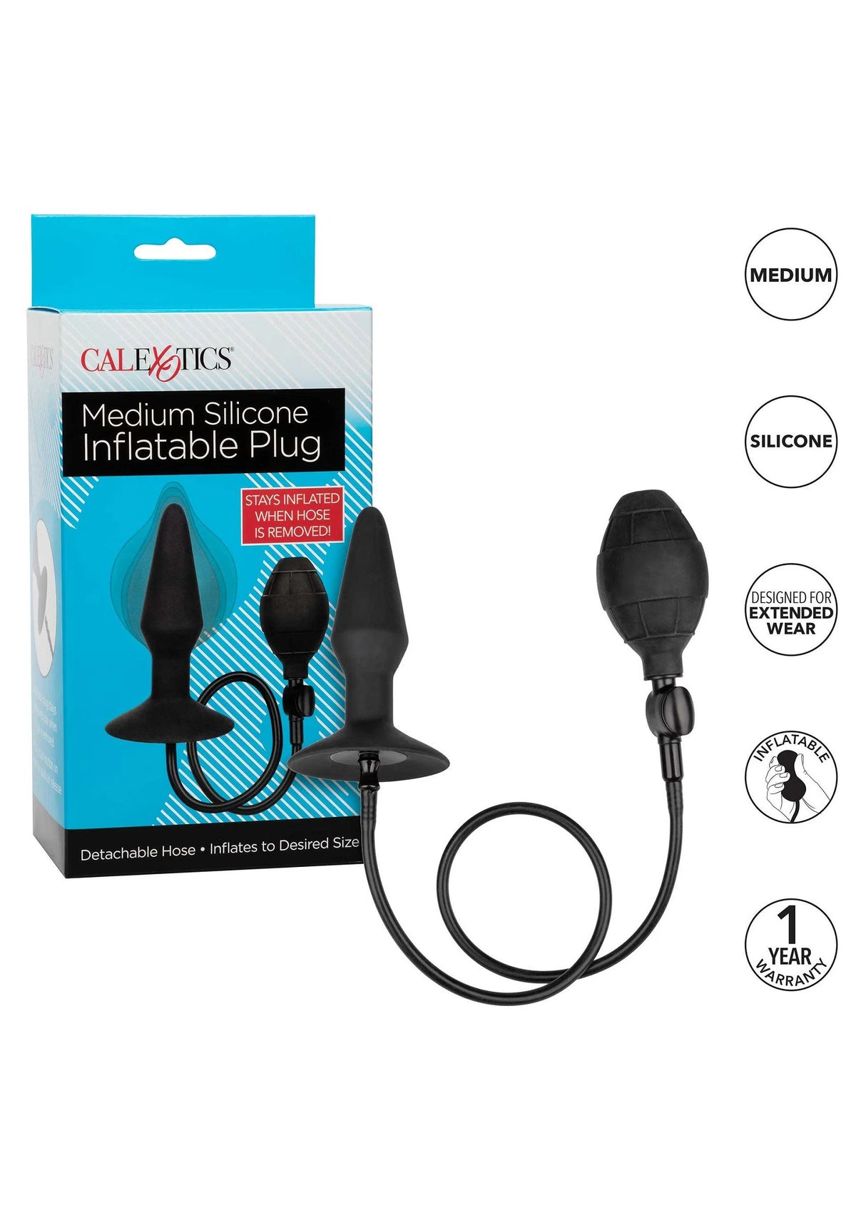 Bestel: Medium Silicone Inflatable Plug by CalExotics - bij Happytoys: de erotische sex webshop | liever Happy dan Easy ⭐⭐⭐⭐⭐