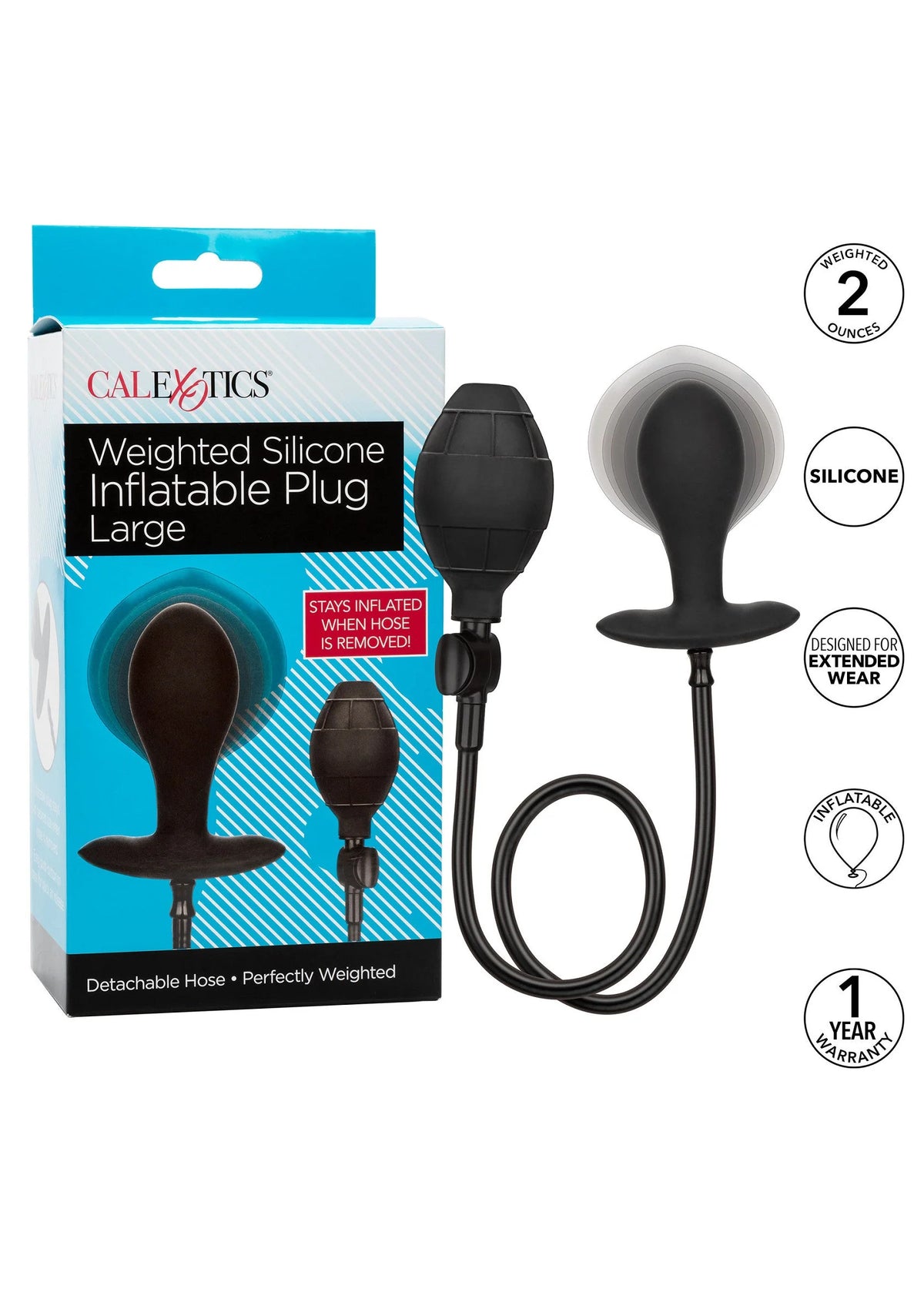 Bestel: Weighted Inflatable Plug Large by CalExotics Anal - bij Happytoys: de erotische sex webshop | liever Happy dan Easy ⭐⭐⭐⭐⭐