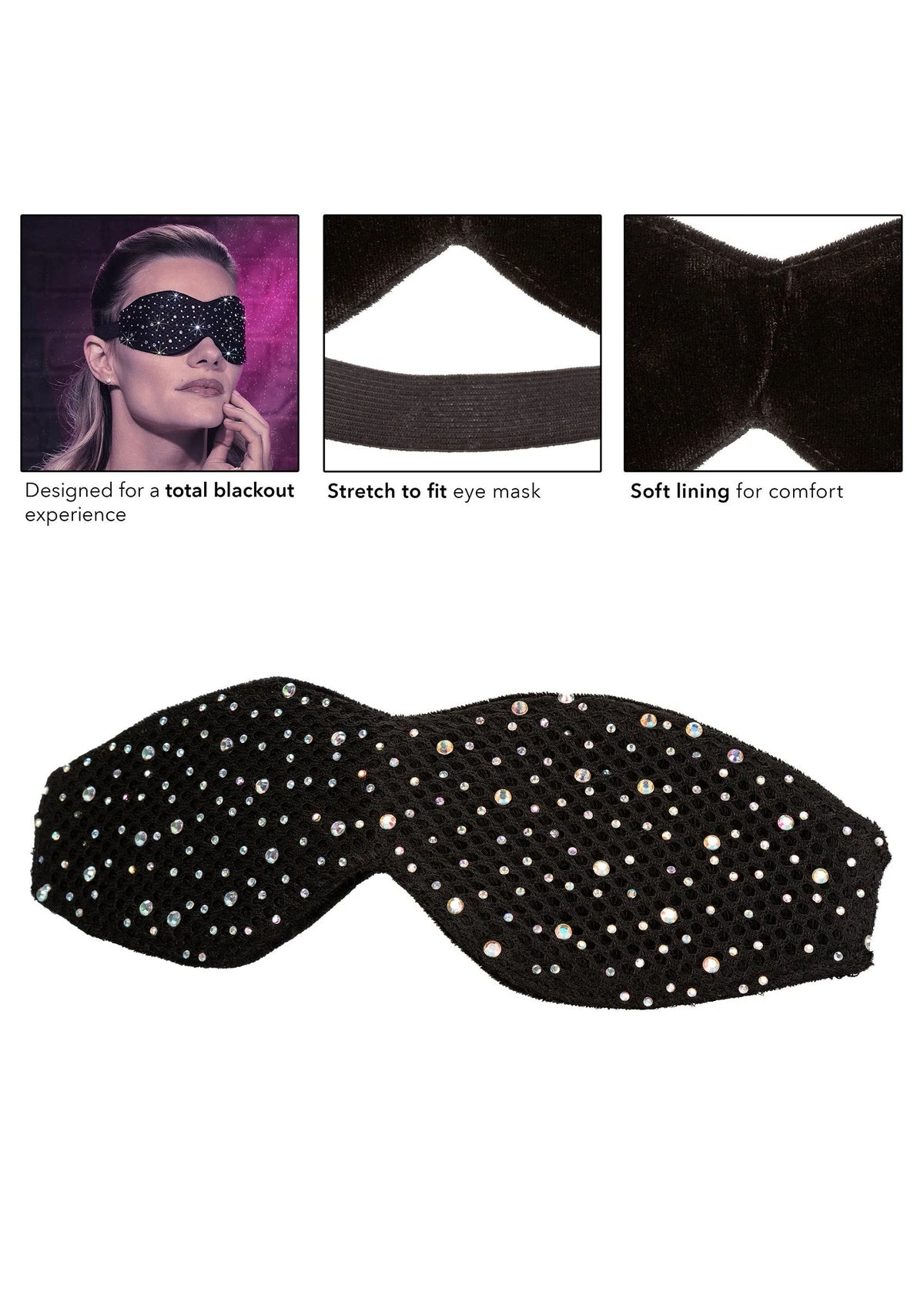 Bestel: Radiance Blackout Eye Mask by CalExotics - bij Happytoys: de erotische sex webshop | liever Happy dan Easy ⭐⭐⭐⭐⭐