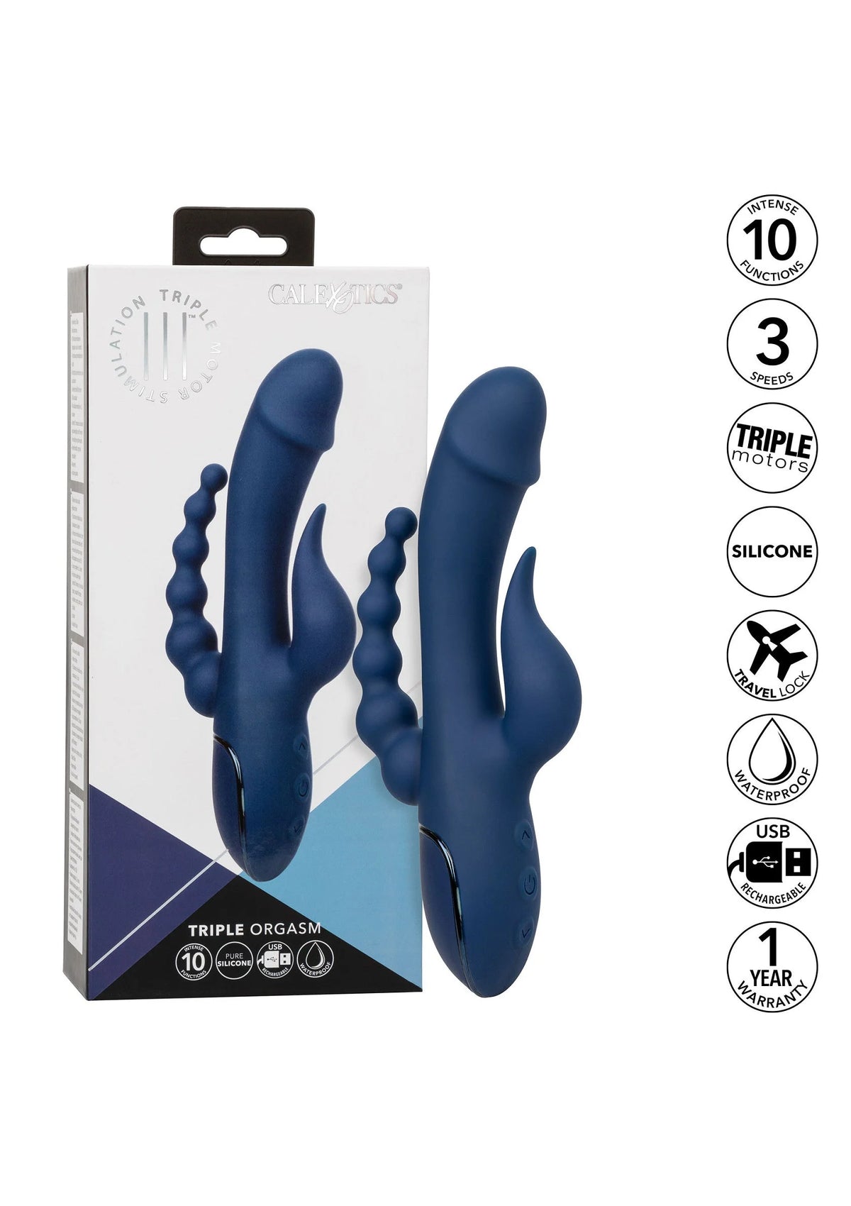 Bestel: Triple Orgasm triple Vibrator by CalExotics - bij Happytoys: de erotische sex webshop | liever Happy dan Easy ⭐⭐⭐⭐⭐