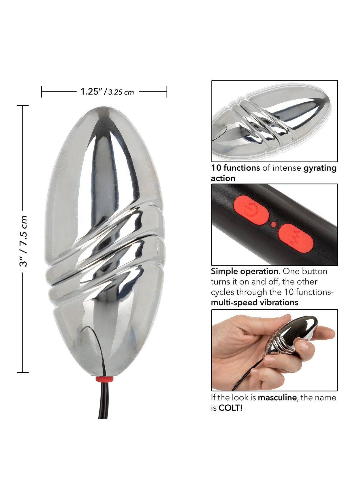 Bestel: COLT Rechargeable Turbo Bullet vibrator by CalExotics - bij Happytoys: de erotische sex webshop | liever Happy dan Easy ⭐⭐⭐⭐⭐