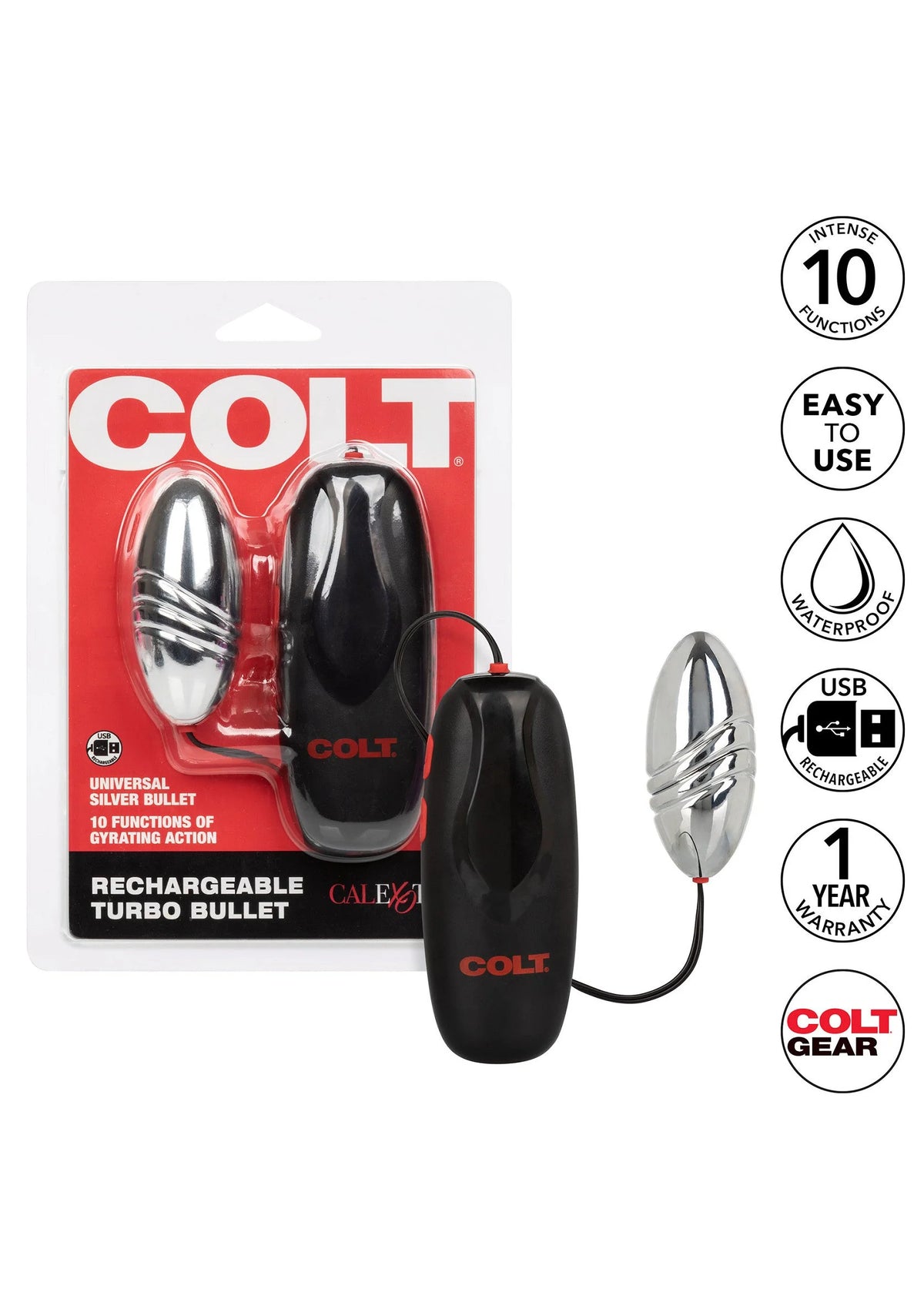 Bestel: COLT Rechargeable Turbo Bullet vibrator by CalExotics - bij Happytoys: de erotische sex webshop | liever Happy dan Easy ⭐⭐⭐⭐⭐