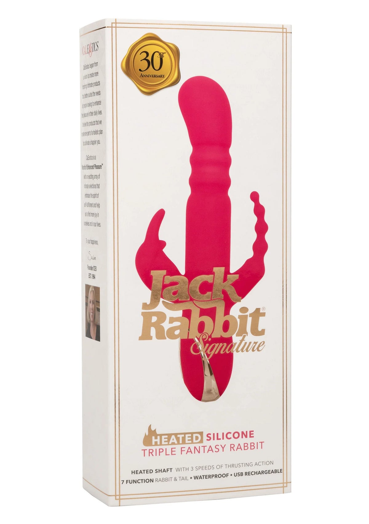 Bestel: Heated Silicone Triple Rabbit by CalExotics - bij Happytoys: de erotische sex webshop | liever Happy dan Easy ⭐⭐⭐⭐⭐