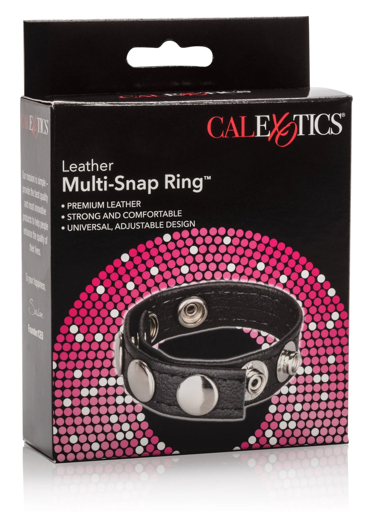 Bestel: Leather Multi - Snap Ring by CalExotics - bij Happytoys: de erotische sex webshop | liever Happy dan Easy ⭐⭐⭐⭐⭐