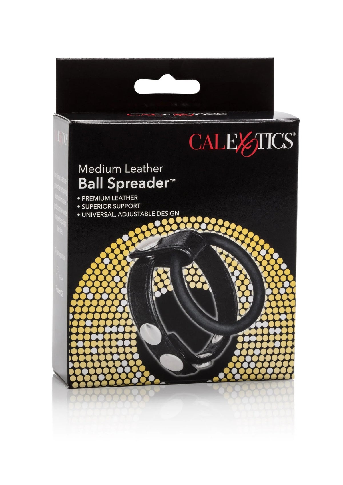 Bestel: Medium Leather Ball Spreader by CalExotics Rings - bij Happytoys: de erotische sex webshop | liever Happy dan Easy ⭐⭐⭐⭐⭐