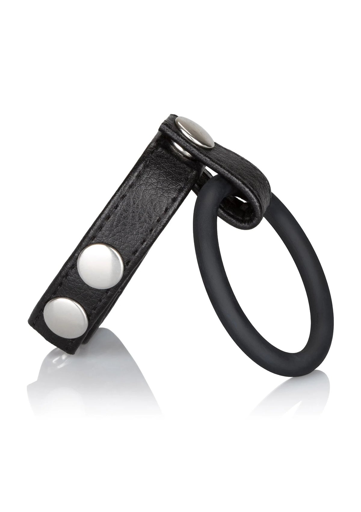 Bestel: Medium Leather Ball Spreader by CalExotics Rings - bij Happytoys: de erotische sex webshop | liever Happy dan Easy ⭐⭐⭐⭐⭐