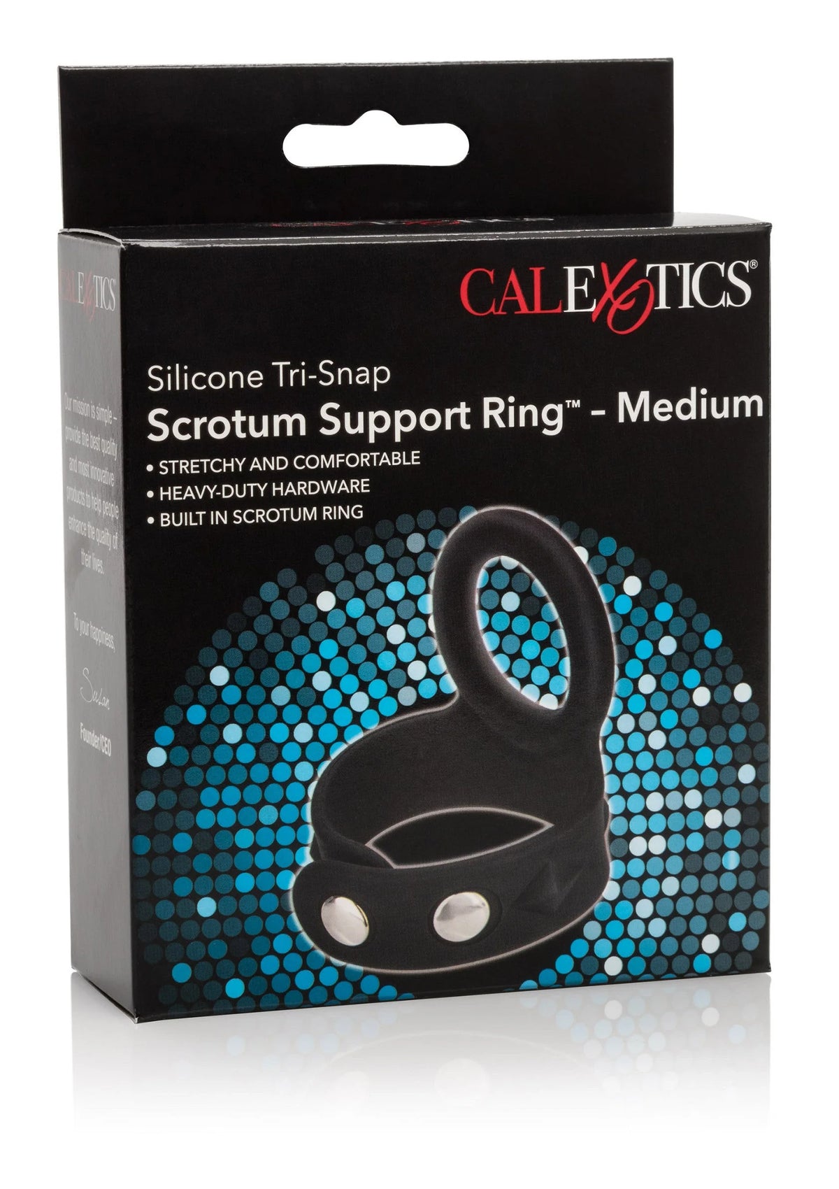 Bestel: Silicone Tri - Snap Scrotum Support Ring - Medium by CalExotics - bij Happytoys: de erotische sex webshop | liever Happy dan Easy ⭐⭐⭐⭐⭐