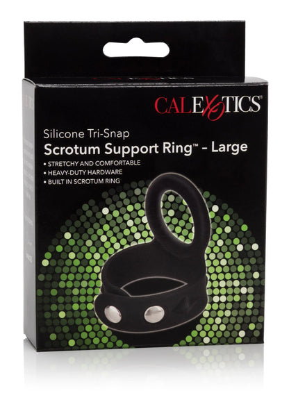 Bestel: CalExotics Silicone Tri - Snap Scrotum Support Ring - Large - bij Happytoys: de erotische sex webshop | liever Happy dan Easy ⭐⭐⭐⭐⭐