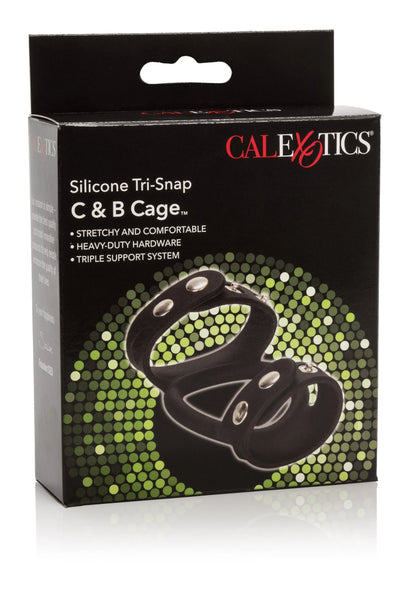 Bestel: Silicone Tri - Snap C & B Cage by CalExotics - bij Happytoys: de erotische sex webshop | liever Happy dan Easy ⭐⭐⭐⭐⭐