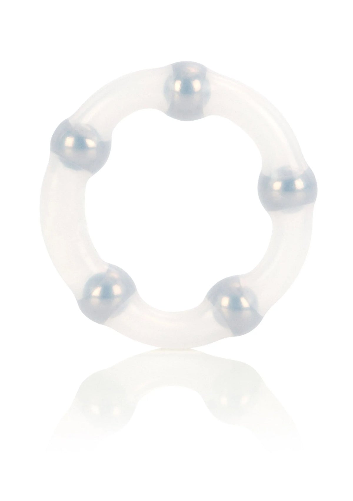 Bestel: Metallic Bead Ring by CalExotics - bij Happytoys: de erotische sex webshop | liever Happy dan Easy ⭐⭐⭐⭐⭐ - Default Title - 12722 - CLEAR